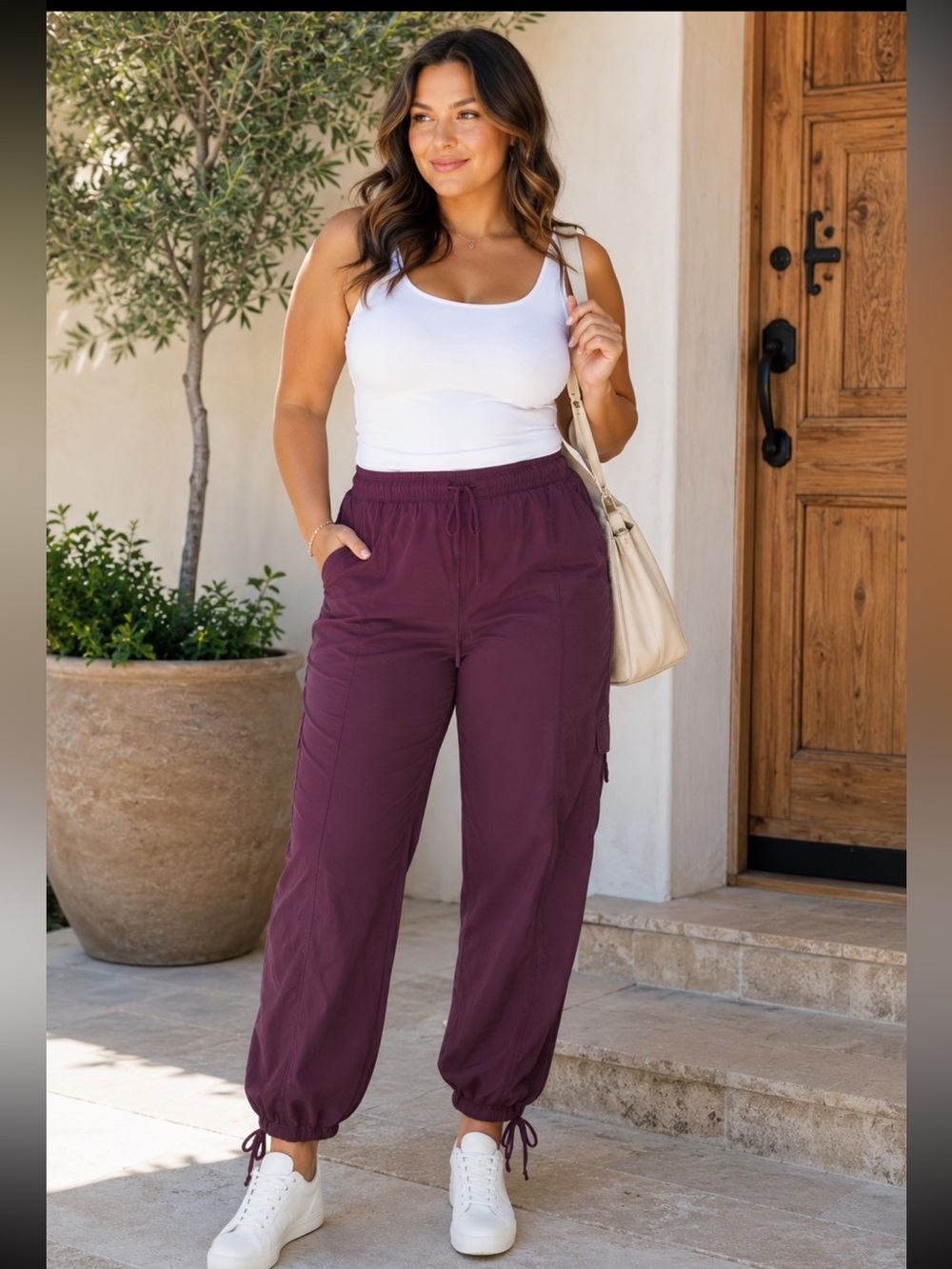 Torrid Plum Purple Cotton Cargo Jogger Pants 4T Drawstring Tall Plus Size
